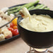 Vegan Fondue Party of Two Gift Box - Ceramic Fondue Pots, Metal Dipping Forks, Dairy Free Fondue Mix (12 Batches)